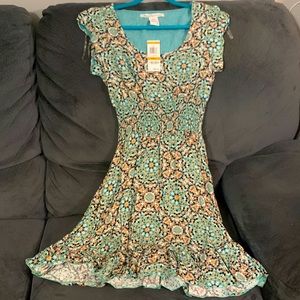 Orange and Blue, Small American Rag CIF Summer Dress. New with tags